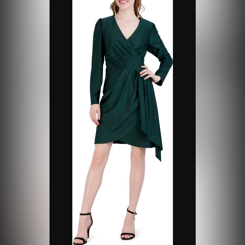 Julia Jordan Long Sleeve Faux Wrap Dress